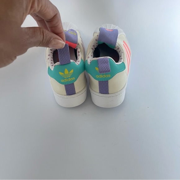 Adidas Superstar 360 Kids 19 Ecru Tint/ Acid Red/ Semi Mint Rush - Picture 3 of 9